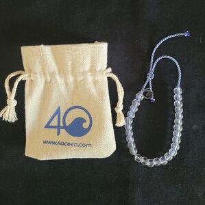 4ocean Blue Beaded Bracelet with Pouch